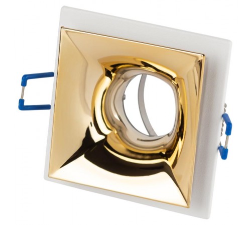 Cветильник встраиваемый декоративный KL102 WH/GD MR16 GU5.3 белый золото  Б0056352  ЭРА