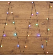 Гирлянда "Мультишарики" 25мм 5м, темно-зеленый ПВХ, 25 диодов, цвет RGB  303-559  NEON-NIGHT