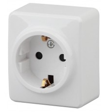 Розетка 11-2204-01  2P+E Schuko со шторками, 16АХ-250В, ОУ, Эксперт, Белый Б0020688  ЭРА