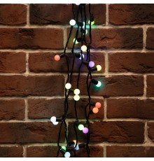 Гирлянда "Мультишарики" 17,5 мм, 20 м, черный ПВХ, 200 диодов, цвет RGB, 24В  303-529  NEON-NIGHT