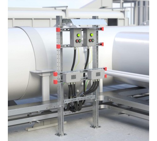 Обжимной комплект монтажных профилей тип 2 , обхват конструкции габаритами 350 на 400 мм , высота подвесной рамы-профиля 1000 мм ,для крепления 3 обол