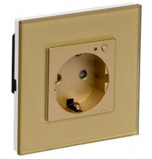 iTEQ SMART-розетка 16А WIFI+BLE стекл/р. з/ш. зол.  IT-R16SFWBG-K22  ONI