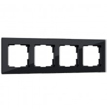W0041108/ Электроустановочные изделия - Рамка на 4 поста (черный,стекло)