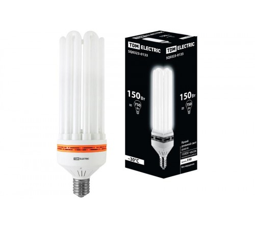 Лампа энергосберегающая КЛЛ 150Вт Е40 865 U образная 6U 105х355мм  SQ0323-0133  TDM