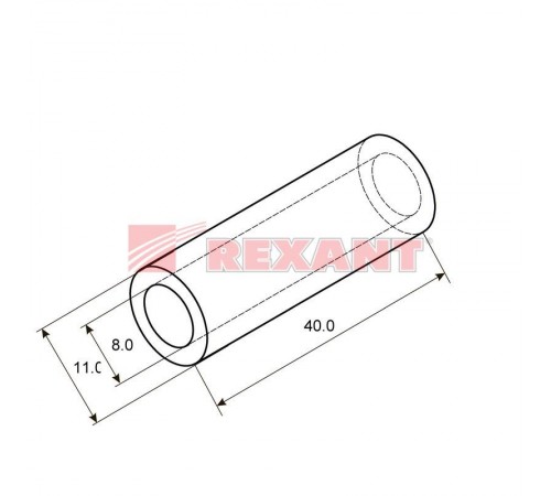 Гильза ГМЛ 25-8 (25 мм -  8 мм) ГОСТ 23469.3-79 (в упак. 5 шт.)  07-5356  REXANT