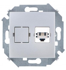 Simon 15 Алюминий Розетка телефонная RJ11, винт. зажим  1591480-033  Simon