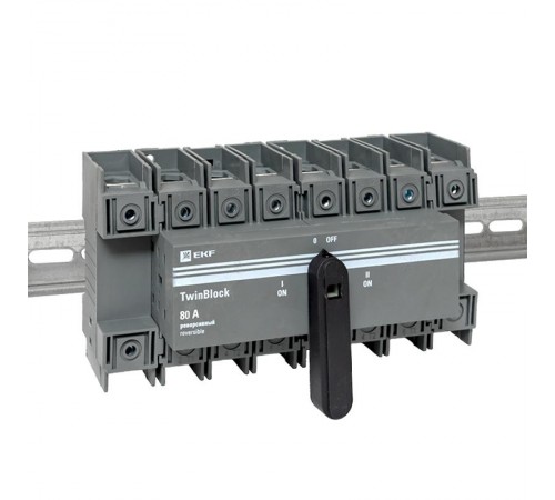 Рубильник 80A 4P реверсивный c рукояткой для прямой установки TwinBlock  tb-s-80-4p-rev  EKF