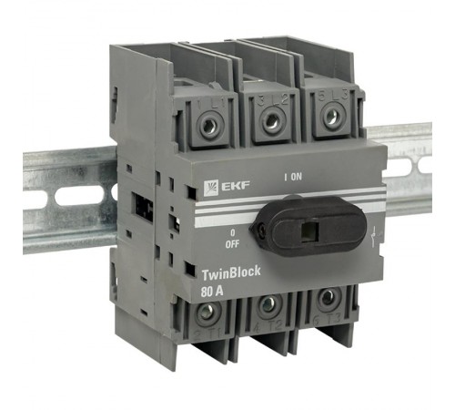 Рубильник 80A 3P c рукояткой управления для прямой установки TwinBlock  tb-80-3p-f  EKF