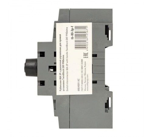 Рубильник 80A 3P c рукояткой управления для прямой установки TwinBlock  tb-80-3p-f  EKF