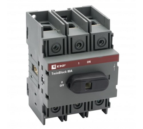 Рубильник 80A 3P c рукояткой управления для прямой установки TwinBlock  tb-80-3p-f  EKF