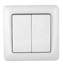 Хит Белый С/У Выключатель 2-клавишный 6А, 250В  VS56-234-B  SE