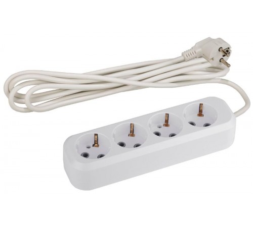 Удлинитель Россия UX-4e-5m Удлин-ль c заземл, 3х0,75мм2, ПВС, 4гн, 5м  Б0038580  ЭРА