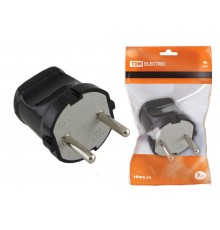 Вилка б/з черная 6А 250В   SQ1806-0002  TDM