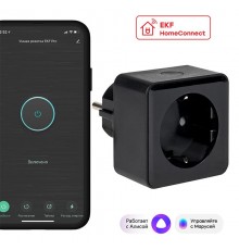 Розетка умная Wi-Fi PRO черн. HomeConnect  RCS-2-WF  EKF
