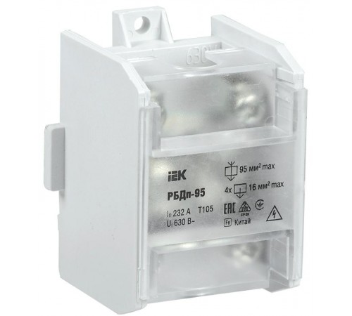Блок распределительный проходной РБДп-95 232/100А DIN 1х95-4х16мм2  YRB30-1-232  IEK