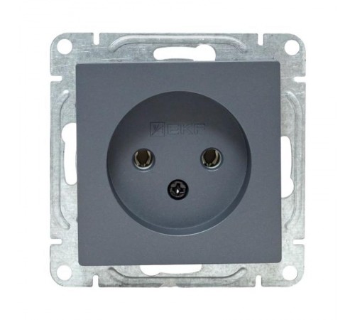 Механизм розетки, 16А, без заземления, без шторок, графит Эпика  UP1-SOG-100 EKF