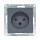 Механизм розетки, 16А, без заземления, без шторок, графит Эпика  UP1-SOG-100 EKF