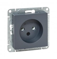 Механизм розетки, 16А, без заземления, без шторок, графит Эпика  UP1-SOG-100 EKF