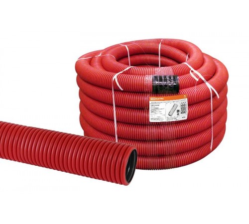 Труба гофрированная двустенная ПНД d 40 с зондом (50 м/уп.) красная  SQ0413-5040  TDM