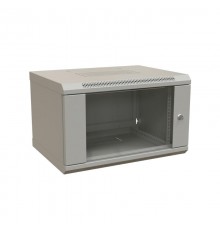 WR-TW-0666-GP-RAL7035 Шкаф настенный 19-дюймовый (19"), 6U, 367x600х600мм, стекл. дв.,, цвет серый (RAL 7035) (разобранный)  520994  WRLine