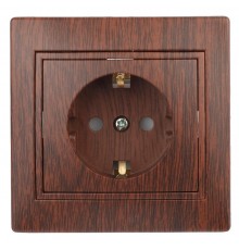 1-206-10 Intro Розетка 2P+E Schuko со шторками, 16А-250В, IP20, СУ, Plano, венге  Б0030076  Intro