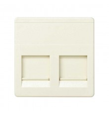 Simon 27 Адаптер со шторками на 2 коннектора AMP (UTP, FTP, RJ12), широкий модуль, S27, слоновая кость  27486-32  Simon
