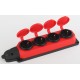 K-4e-RED-IP44 ЭРА Колодка каучуковая с/з 4гн 16A IP44 красная  Б0044553  ЭРА