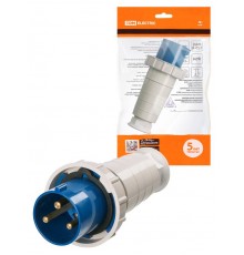 Вилка 033 2Р+РЕ 63А 220В IP54   SQ0601-0010  TDM