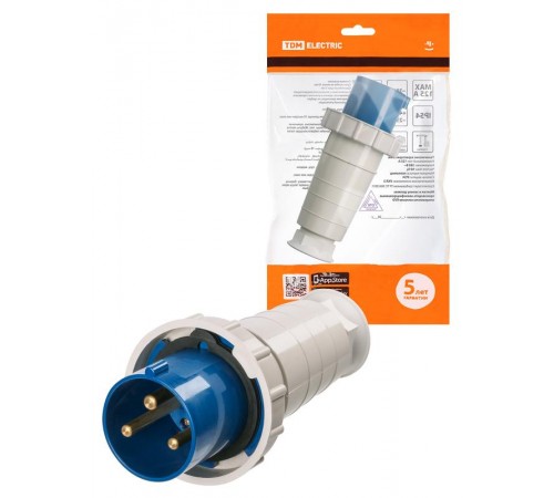 Вилка 033 2Р+РЕ 63А 220В IP54   SQ0601-0010  TDM