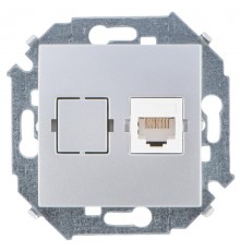 Simon 15 Алюминий Розетка компьютерная RJ45 кат.5е, Systimax  1591598-033  Simon