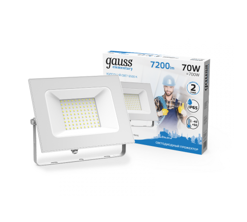 Прожектор светодиодный 70W 4900lm IP65 6500К белый  613120370  Gauss