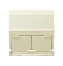 Simon 27 Адаптер со шторками на 2 коннектора AMP (UTP, FTP), SYSTYMAX (RJ12, UTP), широкий модуль, S27, слоно  27086-32  Simon