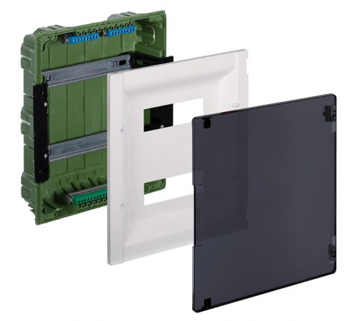 Practibox3 встраиваемый прозрачная дверь 2х12м земля+нейтраль  401753  Legrand