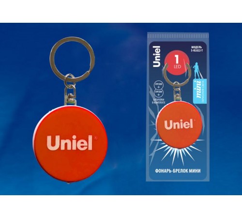 Фонарь-брелок Стандарт S-KL022-T ORANGE 1LED  2*CR1220 н/к  пластик оранжевый  UL-00004099  Uniel