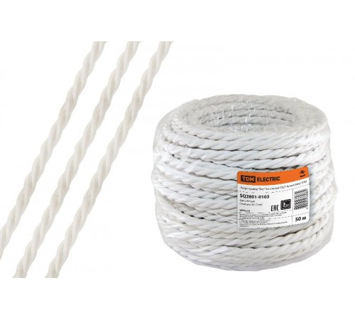 Ретро провод "Эко" 3х1,5 витой ГОСТ белый (50м)  SQ2801-0103  TDM