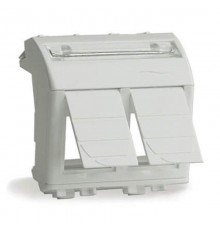 Brava белый Адаптер для двух информационных разъемов Keystone 2 мод.  76614B  DKC