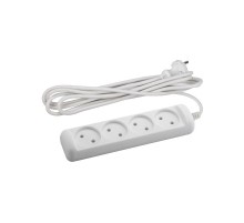 Удлинитель электрический   UX(6)-4-3m без заземления 4 розетки 3м ПВС 2 x 0,75 мм2 6А белый  Б0038570  ЭРА