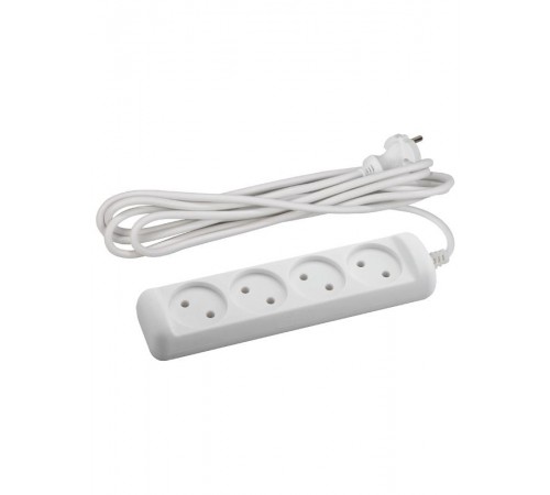 Удлинитель электрический   UX(6)-4-3m без заземления 4 розетки 3м ПВС 2 x 0,75 мм2 6А белый  Б0038570  ЭРА
