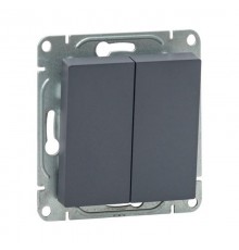 Механизм выключателя, двухклавишный, перекрёстный, графит Эпика  UP1-SWG-22 EKF