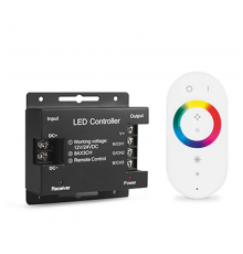 Контроллер для RGB 288W 24А с сенсорным пультом управления цветом (белый)  201013288  Gauss