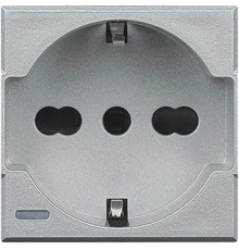 Axolute Розетка 2К+З, 10 и16 А с защищенными контактами, алюминий, немецкий стандарт  HC4140/16  Legrand