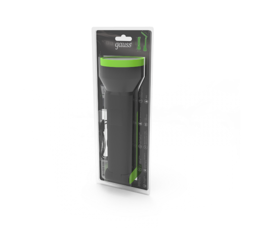 Фонарь ручной GFL203 3W 150lm Li-ion 1200mAh LED 1/10/80  GF203  Gauss