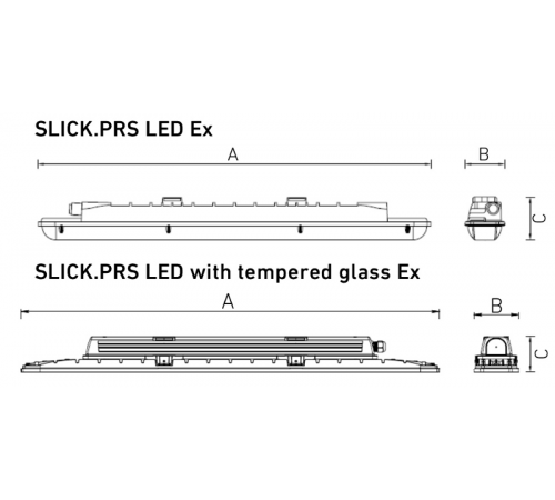 Светильник светодиодный взрывозащищен. SLICK.PRS LED 30 with driver box /tempered glass/ with through wiring Ex 5000K 1631002890 Световые Технологии