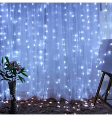 Гирлянда световая  Дождь/Занавес 3*2 м, ЕNIGW - 320W  , 320  диодов, холодный белый, 8 режимов, 220V, IP20  Б0051874  ЭРА