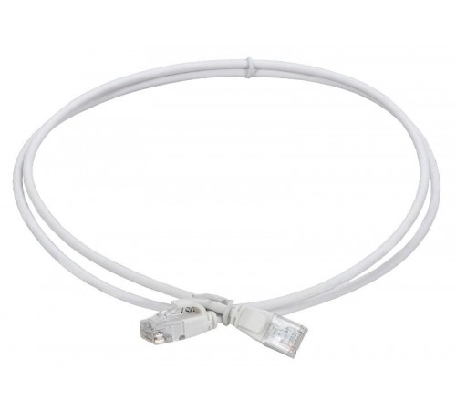 ITK Коммутационный шнур кат.5E UTP LSZH 2м slim язычок бел.  PC08-C5EUL-2M-SL-WT  ITK