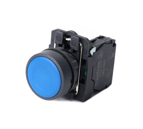 Кнопка SB5 в сборе модульная 22мм синяя с возвратом пластик 1НО  SB5AA61  SE