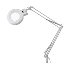 Лупа на струбцине , круглая, 5D, с подсветкой, белая  31-0011  REXANT