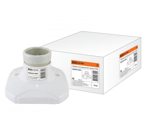 Патрон-основание керамический E27 белый  SQ0335-0024  TDM