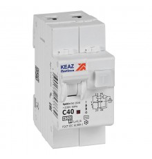 Выключатель автоматический дифференциального тока OptiDin D63-23C40-AC-У3 (2P, C40, 100mA, 4,5кА)  328109  КЭАЗ