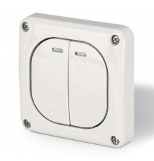 Выключатель однополюсный, двухклавишный  DIS1373022  DKC